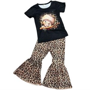 Baseball printed tee & Matching bell bottoms
